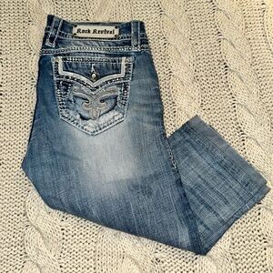 Rock Revival Women's Blue denim capris (30)